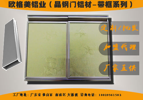 F3淺金帶框款晶鋼門窗鋁材